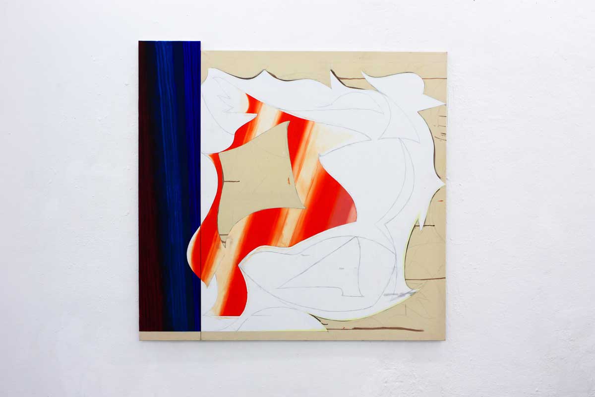 Hiller, Fabian, Am Strand, Sonnenbrand 165 x 160 cm Ölfarbe, Acrylfarbe auf Leinwand 2020