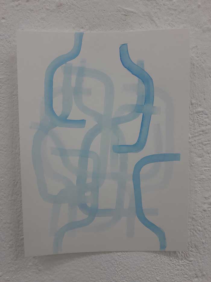 Müller, Silas, Ohne Titel, 2021, Aquarell auf Leinwand, 30 x 21 cm