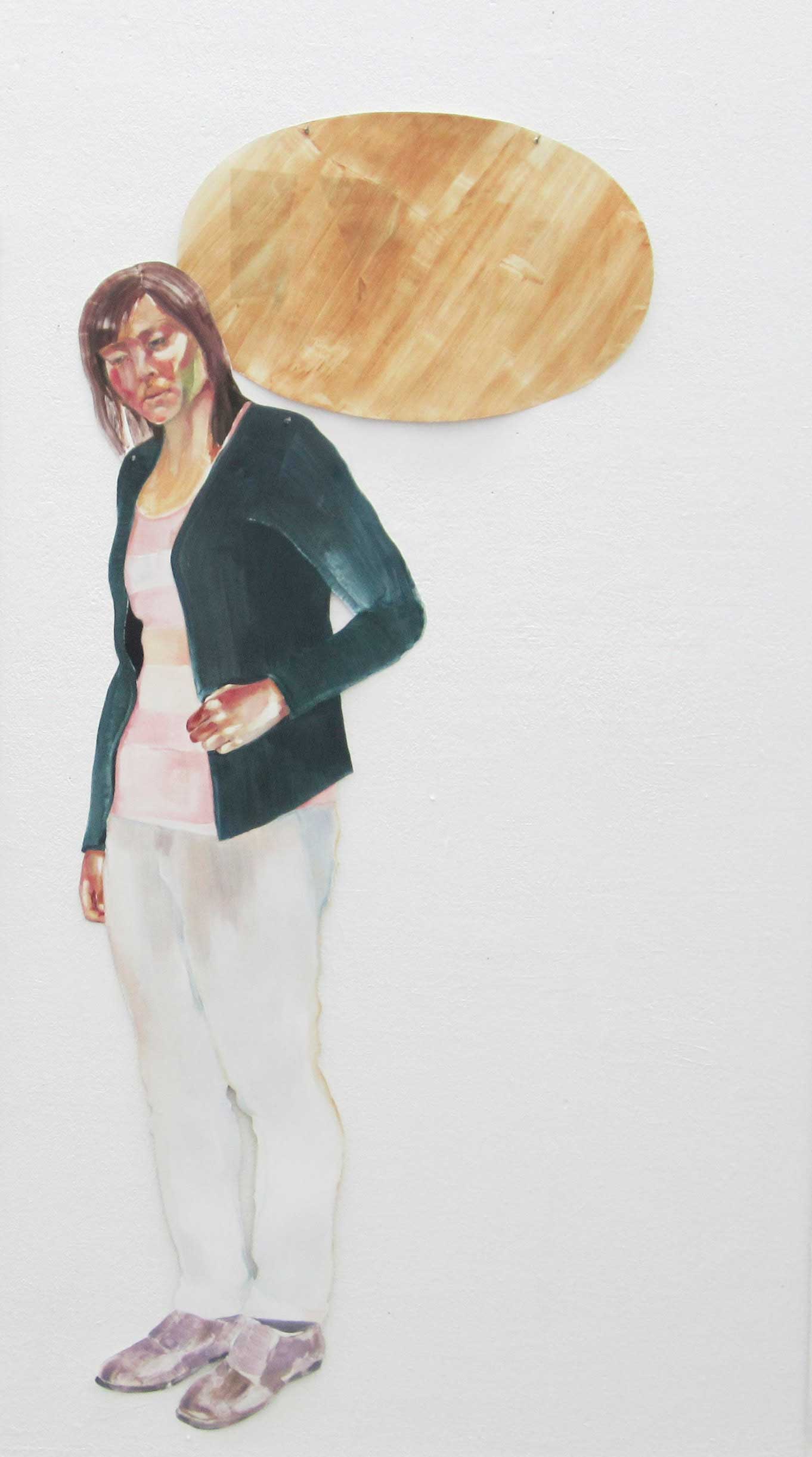 Akimoto, Ellen, Rote Face . 2011 . 180 x 105 cm . Öl auf Papier