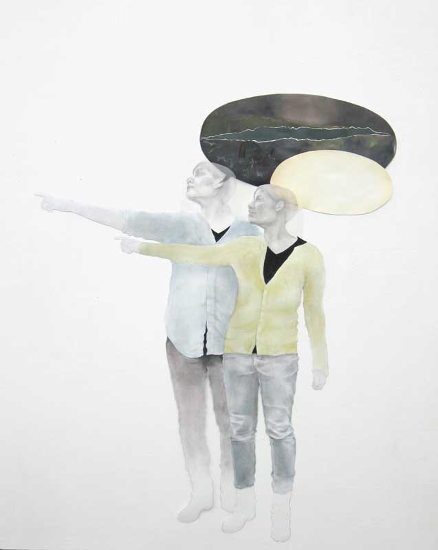 Akimoto, Ellen, Now You`re Getting It . 2011 . 185 x 150 cm . Öl, Pastell, Kohle und Graphit auf Papier