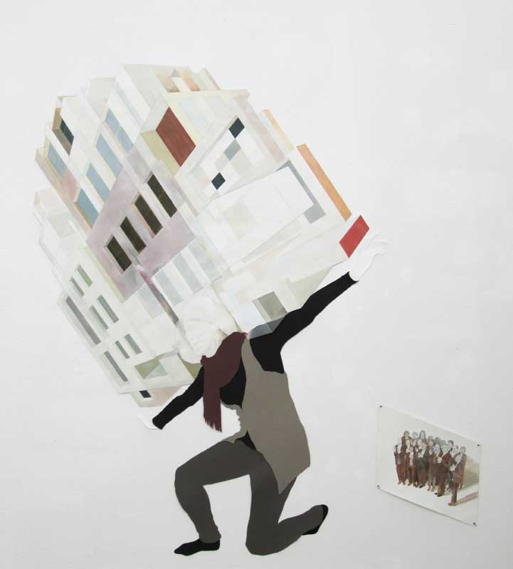 Akimoto, Ellen, Good Idea, Comrade! . 2011 . 187 x 170 cm . Öl auf Papier und Papiercollage