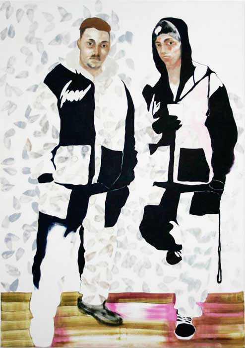 Esser, Elena, M u. K . 2011 . Öl auf Nessel . 200 x 140 cm