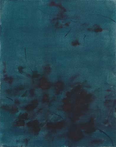 Heilmann, Hannah, blaue Stunde . 2015 . Öl auf Leinwand . 39‭ ‬x 30‭ ‬cm