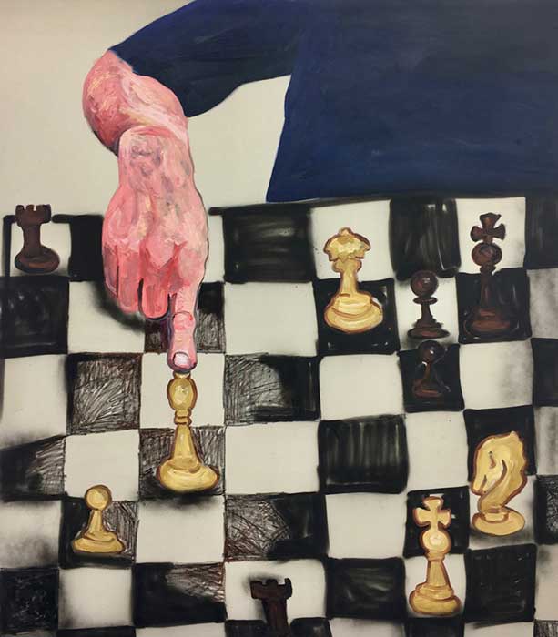 Kimble, Marcel, Chess 150 x 130cm Öl auf Leinwand 2018