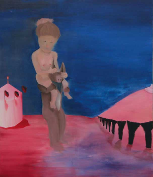 Tetsuro, Pecoraro, wanna sing through your chest . 2012 . 140 x 120 cm . oil on canvas