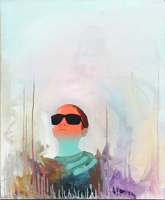 Salomon, Thorsten, One of the cool kids . 2015 . Öl und Sprayfarbe auf Leinwand . 109 x 85 cm