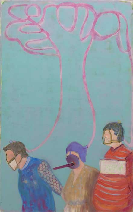 Schäfer, Lea, Connected . 2015 . Öl und Lack auf Leinwand . 110 x 185 cm
