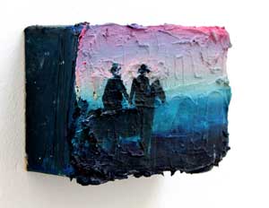 Theissen, Anna-Lisa, Verliebte Cowboys, 20 x 25 cm, Öl auf Karton, 2011
