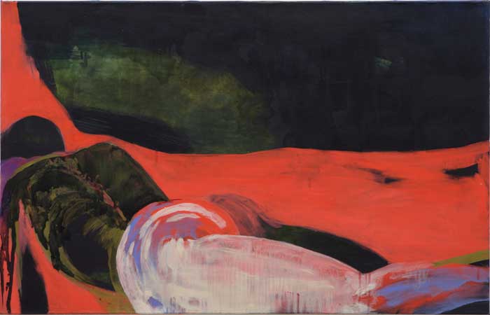 Walther, Julia, Liegend, 80 x 125 cm, Öl auf Papier, 2011